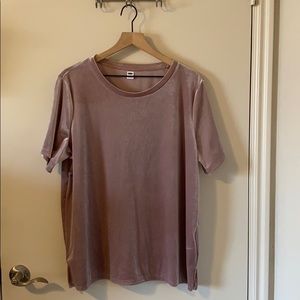 Old Navy Mauve Velvet Tee Shirt | Size XL